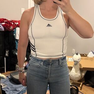 Adidas Women's White and Black Tank Top